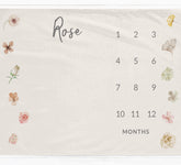 Flowers Milestone Blanket for Girl